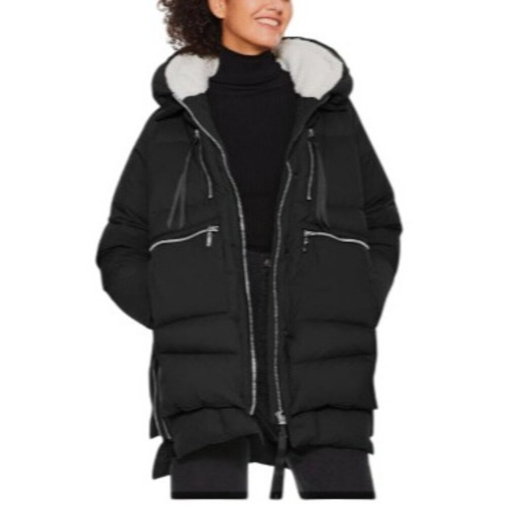 Orolay Women's Small Thickened Down Jacket Black Puffer Parka Winter Coat